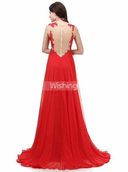 Red Prom Dresses,Lace Prom Dress,Elegant Prom Dress,Long Prom Dress,PD00235