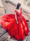 Floral Prom Dresses,Princess Prom Dress,Girls Party Dress,Graduation Dresses,PD00300