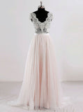 Romantic Wedding Dresses,Colored Wedding Dress,Cap Sleeves Bridal Dress,WD00245