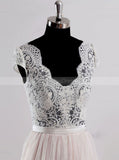 Romantic Wedding Dresses,Colored Wedding Dress,Cap Sleeves Bridal Dress,WD00245