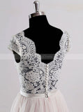 Romantic Wedding Dresses,Colored Wedding Dress,Cap Sleeves Bridal Dress,WD00245