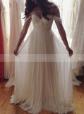 Romantic Wedding Dresses,Off the Shoulder Bridal Dress,Boho Bridal Dress,Beach Bridal Dress,WD00244