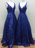 Royal Blue A-line Prom Dresses,Lace Prom Dress,Elegant Prom Dress,PD00349