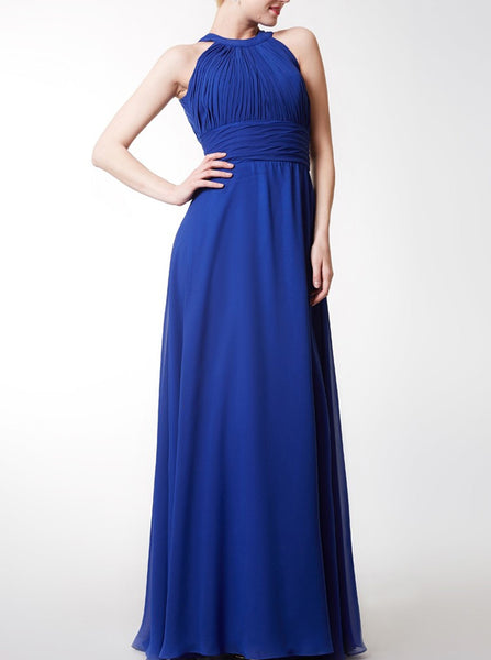 Royal Blue Bridesmaid Dress,Long Bridesmaid Dress,Chiffon Bridesmaid Dress,BD00185
