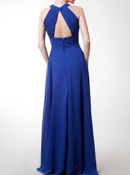 Royal Blue Bridesmaid Dress,Long Bridesmaid Dress,Chiffon Bridesmaid Dress,BD00185