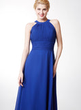 Royal Blue Bridesmaid Dress,Long Bridesmaid Dress,Chiffon Bridesmaid Dress,BD00185