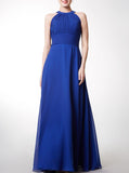 Royal Blue Bridesmaid Dress,Long Bridesmaid Dress,Chiffon Bridesmaid Dress,BD00185