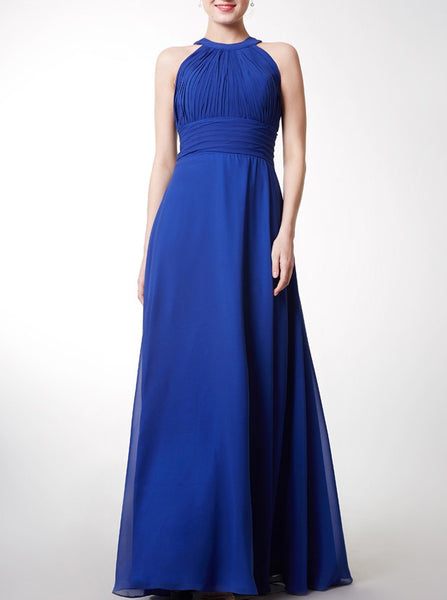 Royal Blue Bridesmaid Dress,Long Bridesmaid Dress,Chiffon Bridesmaid Dress,BD00185