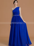 Royal Blue Bridesmaid Dresses,One Shoulder Bridesmaid Dress,Elegant Bridesmaid Dress,BD00252