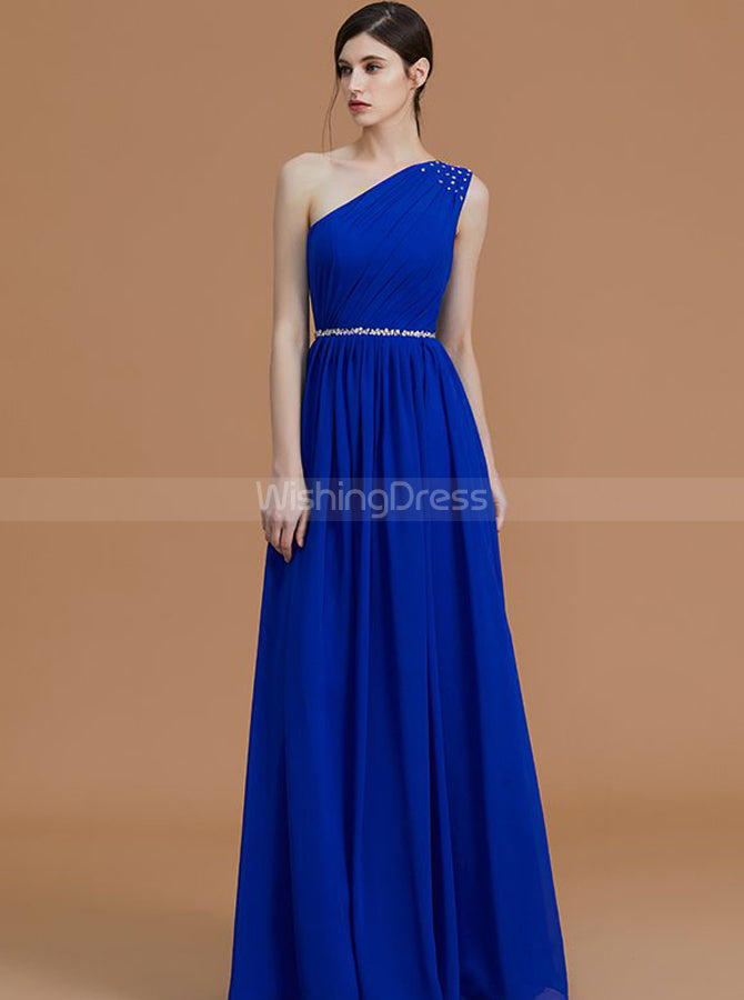 Royal Blue Bridesmaid Dresses,One Shoulder Bridesmaid Dress,Elegant Br