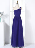 Royal Blue Bridesmaid Dresses,Simple One Shoulder Bridesmaid Dress,BD00302