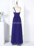 Royal Blue Bridesmaid Dresses,Simple One Shoulder Bridesmaid Dress,BD00302