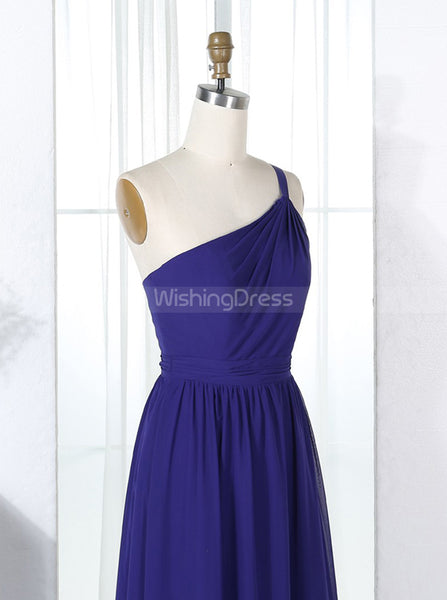 Royal Blue Bridesmaid Dresses,Simple One Shoulder Bridesmaid Dress,BD00302