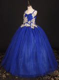 Royal Blue Girls Pageant Ball Dress,Simple Little Princess Dress,GPD0022