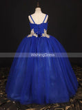 Royal Blue Girls Pageant Ball Dress,Simple Little Princess Dress,GPD0022