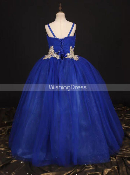 Royal Blue Girls Pageant Ball Dress,Simple Little Princess Dress,GPD0022