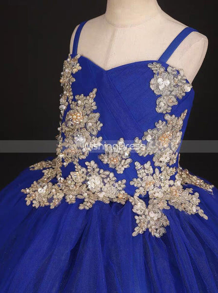 Royal Blue Girls Pageant Ball Dress,Simple Little Princess Dress,GPD0022