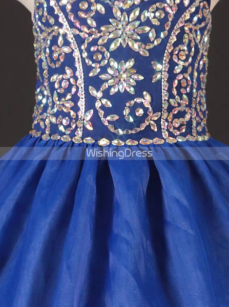 Royal Blue Girls Pageant Dresses,Tulle Little Princess Dress,GPD0004