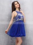 Royal Blue Homecoming Dresses,Beaded Sweet 16 Dresses,Short Sweet 16 Dress,SW00026