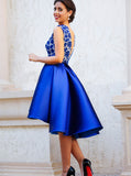 Royal Blue Homecoming Dresses,High Low Homecoming Dress,Short Prom Dress,HC00143
