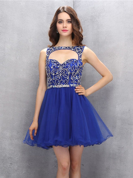 Royal Blue Homecoming Dresses,Tulle Homecoming Dress,Fashion Homecoming Dress,HC00118
