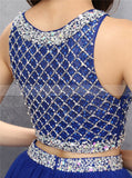 Royal Blue Homecoming Dresses,Two Piece Homecoming Dress,Sparkly Homecoming Dress,HC00125