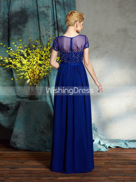 Royal Blue Mother of the Bride Dresses,Mother Dress with Sleeves,Long