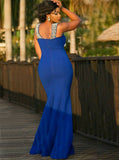 Royal Blue Plus Size Prom Dress,Fit and Flare Plus Size Prom Dress,Long Plus Size Dress,PD00327