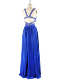 Royal Blue Prom Dress, Two Piece Prom Dress,Chiffon Long Prom Dress TP00001