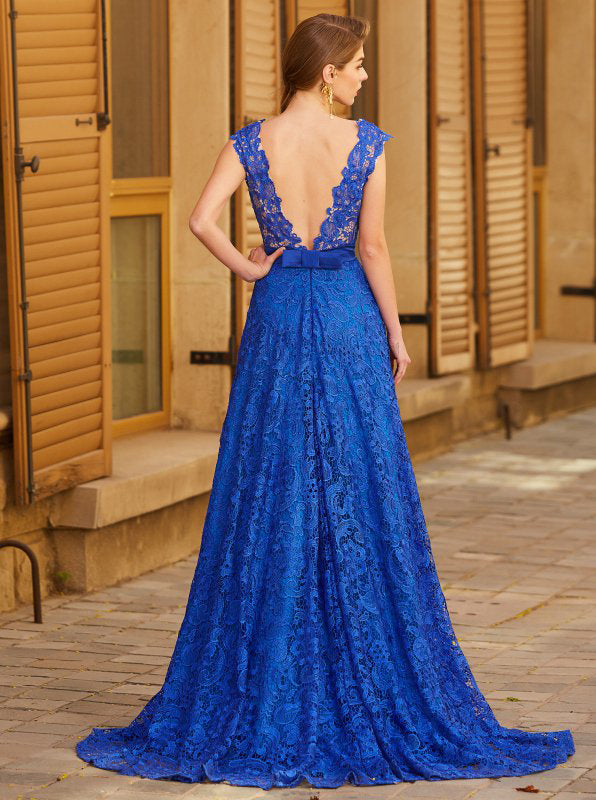 Royal Blue Prom Dresses,Lace Prom Dress,Formal Evening Dress,Backless - Wishingdress Royal Blue Prom Dresses,Lace Prom Dress,Formal Evening Dress,Backless - Wishingdress
