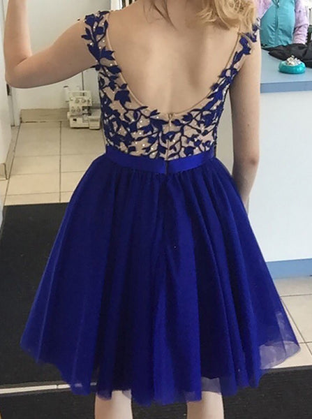 Royal Blue Short Prom Dress,Homecoming Dress For Girls,Tulle Girl Party Dress PD00167