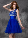 Royal Blue Sweet 16 Dresses,One Shoulder Homecoming Dress,Short Homecoming Dress,SW00043