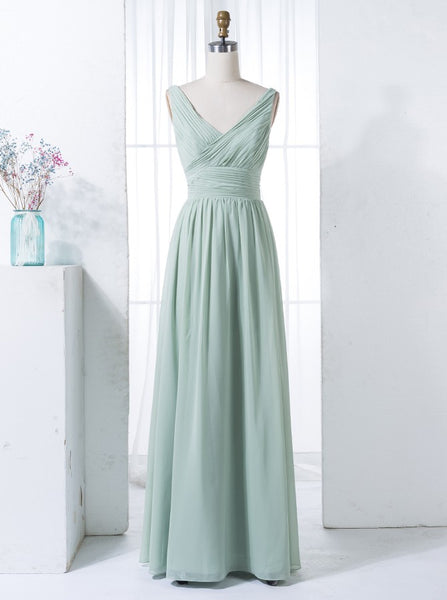 Sage Bridesmaid Dresses,Chiffon Bridesmaid Dress,Simple Bridesmaid Dress,BD00266