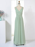 Sage Bridesmaid Dresses,Chiffon Bridesmaid Dress,Simple Bridesmaid Dress,BD00325