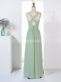 Sage Bridesmaid Dresses,Chiffon Bridesmaid Dress,Simple Bridesmaid Dress,BD00325