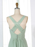 Sage Bridesmaid Dresses,Chiffon Bridesmaid Dress,Simple Bridesmaid Dress,BD00325