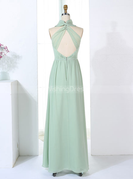 Sage Bridesmaid Dresses,Long Simple Bridesmaid Dress,BD00318