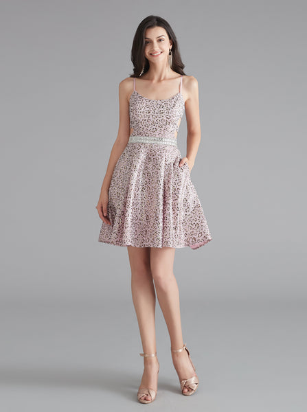Sequined Homecoming Dress with Pockets,Open Back Cocktail Dress,HC0019 - Wishingdress Sequined Homecoming Dress with Pockets,Open Back Cocktail Dress,HC0019 - Wishingdress