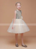 Sequined Junior Bridesmaid Dress,Tulle Short Girls Special Occasion Dress,JB00049