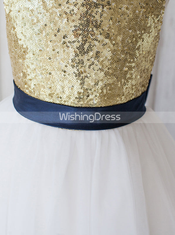 Sequined Junior Bridesmaid Dresses,A-line Flower Girl Dress,JB00019 - Wishingdress Sequined Junior Bridesmaid Dresses,A-line Flower Girl Dress,JB00019 - Wishingdress