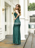 Sequined Sheath Prom Dresses,Long Evening Dress with Slit,PD00468