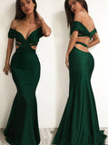 Sexy Dark Green Evening Dress,Off the Shoulder Mermaid Prom Dress,Tight Evening Party Dress PD00116
