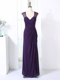 Sheath Bridesmaid Dresses,Dark Purple Bridesmaid Dresses,Elegant Bridesmaid Dress,BD00313