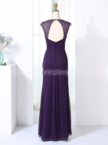 Sheath Bridesmaid Dresses,Dark Purple Bridesmaid Dresses,Elegant Bridesmaid Dress,BD00313