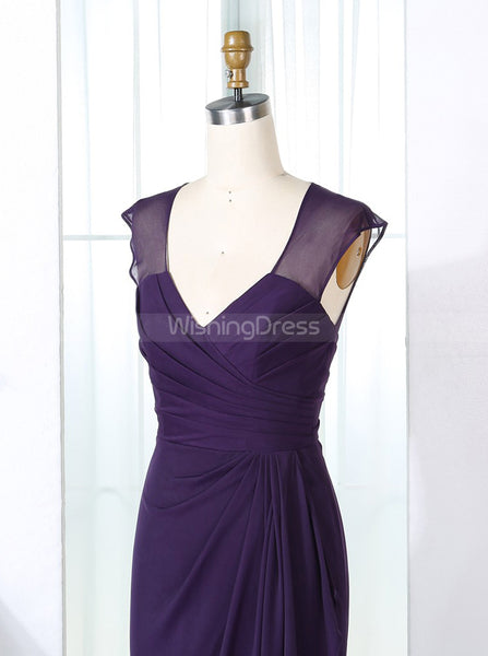 Sheath Bridesmaid Dresses,Dark Purple Bridesmaid Dresses,Elegant Bridesmaid Dress,BD00313