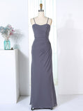 Sheath Bridesmaid Dresses,Grey Bridesmaid Dress,Long Bridesmaid Dress,BD00285