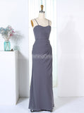 Sheath Bridesmaid Dresses,Grey Bridesmaid Dress,Long Bridesmaid Dress,BD00285