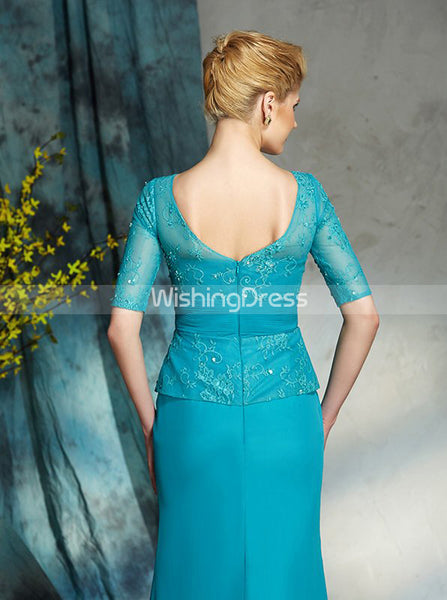 Sheath Mother of the Bride Dresses,Mother Dress with Sleeves,Long Wedding Guest Dress,MD00027