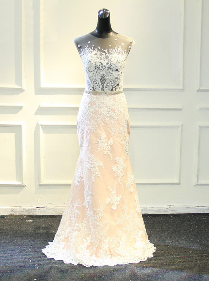 Sheath Wedding Dress with Detachable Skirt,Stunning Wedding Dress Illu - Wishingdress Sheath Wedding Dress with Detachable Skirt,Stunning Wedding Dress Illu - Wishingdress