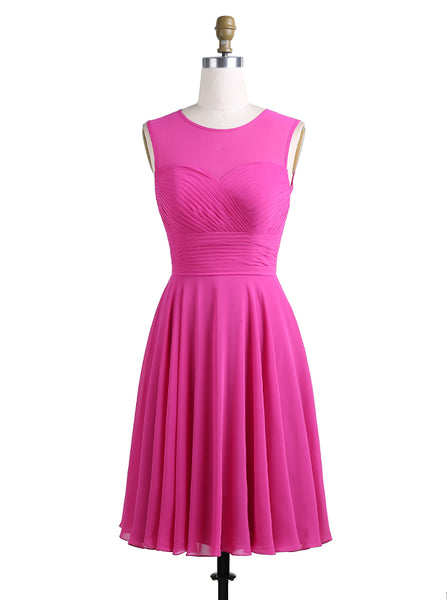 Short Bridesmaid Dresses,Fuchsia Bridesmaid Dress,Simple Bridesmaid Dress,BD00215